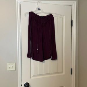WHBM burgundy knit top